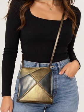 Vintage Gold Brown Cross Body Bag